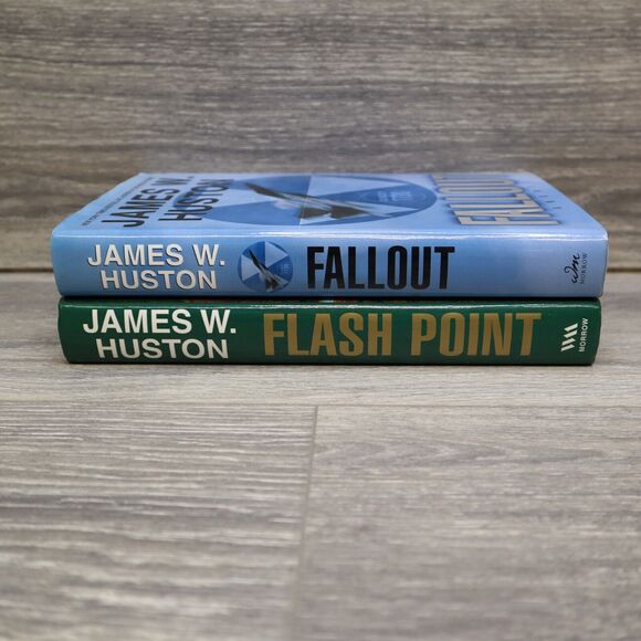 James W. Huston Fallout Flash Point Novel Bundle Hardback Book Set Fighter Pilot - Picture 1 of 10